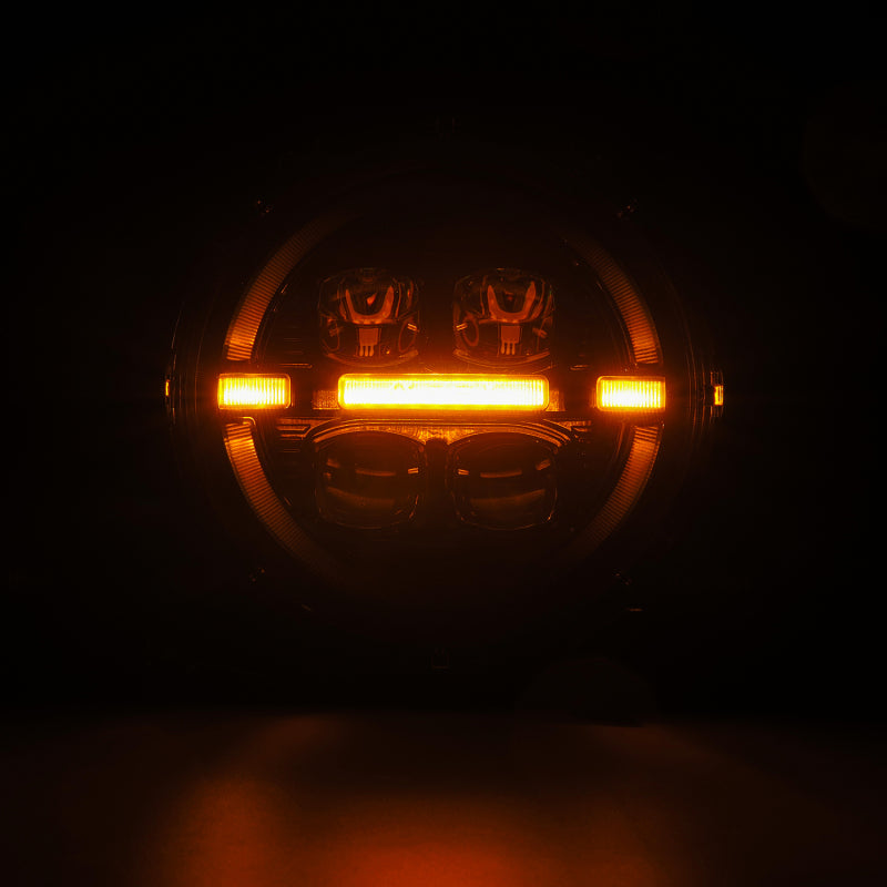 AlphaRex 18-23 Jeep Wrangler JL/Gladiator JT LED Proj Headlights Alpha-Blk w/ Activ Light/Seq Signal Headlights AlphaRex