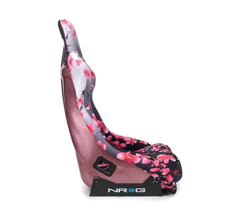 NRG FRP Bucket Seat PRISMA Japanese Cherry Blossom Edition W/ Pink Pearlized Back - Medium Race Seats NRG