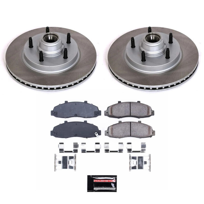 Power Stop 97-00 Ford F-150 Front Semi-Coated Rotor Kit Brake Kits - Performance Blank PowerStop
