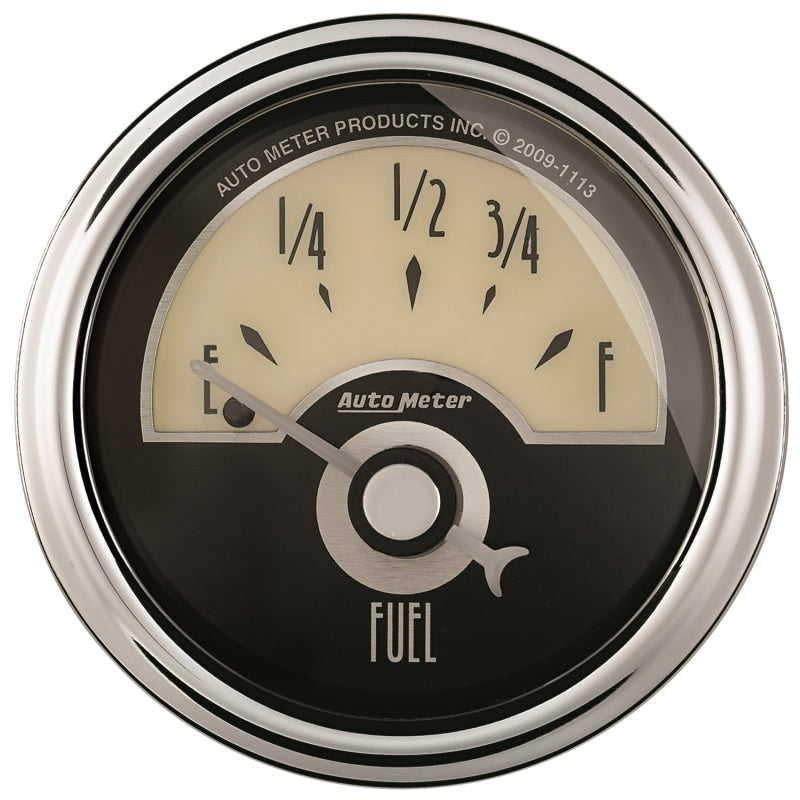 AutoMeter Gauge Fuel Level 2-1/16in. 0 Ohm(e) to 90 Ohm(f) Elec Cruiser Ad Gauges AutoMeter