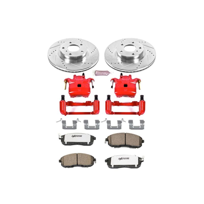 Power Stop 03-05 Infiniti G35 Front Z26 Street Warrior Brake Kit w/Calipers Brake Kits - Performance D&S PowerStop