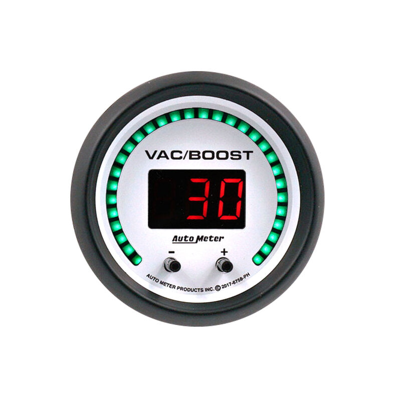 Autometer 52.4mm White Switchable 0-1600 PSI / 0-110 BAR Vacuum/Boost Phantom Elite Digital Gauge Gauges AutoMeter