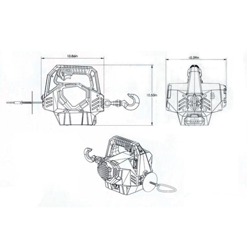 Superwinch Hand Hauler 1000 Winch 24 VDC 1000 lbs Line Pull Soft Shackle Rope End Safely Winch Kit Superwinch