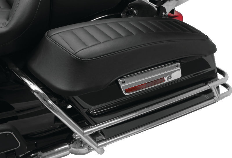 Mustang 80-07 Harley Early FL Touring Road King Saddlebag Lid Covers w/Blk Pearl Studs - Black Seat Covers Mustang Motorcycle