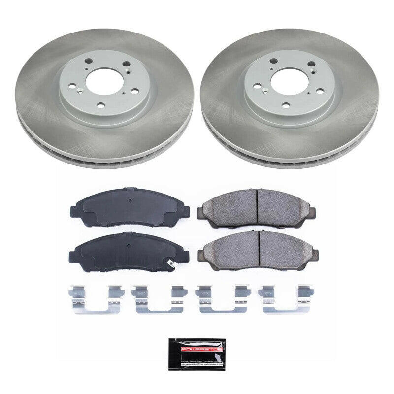 Power Stop 09-15 Honda Pilot Front Semi-Coated Rotor Kit Brake Kits - Performance Blank PowerStop