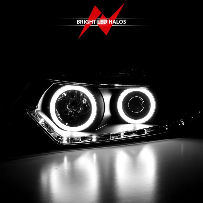 ANZO 2009-2012 Acura TSX Projector Headlights w/ Halo Black (CCFL) (HID Compatible) Headlights ANZO