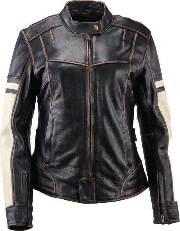Kuryakyn Leather By River Road Dame Vintage Leather Jacket Black Womens - Small Jackets - Leather Kuryakyn
