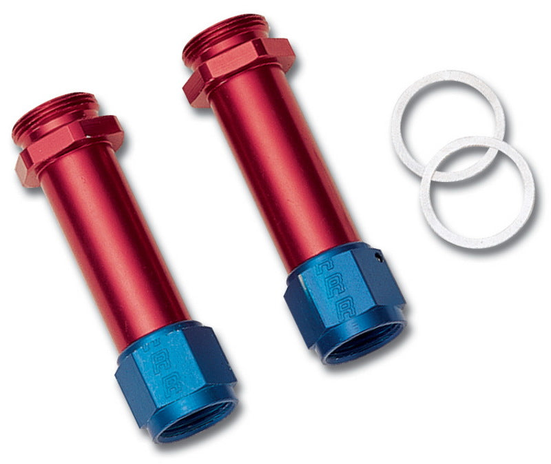 Russell Performance -8 AN Carb Inlet Fittings (2 pcs.) (Red/Blue) Fittings Russell