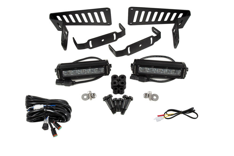 Diode Dynamics 18-21 Jeep JL Wrangler/Gladiator SS6 Cowl LED Bracket Kit - White Driving Light Bars & Cubes Diode Dynamics