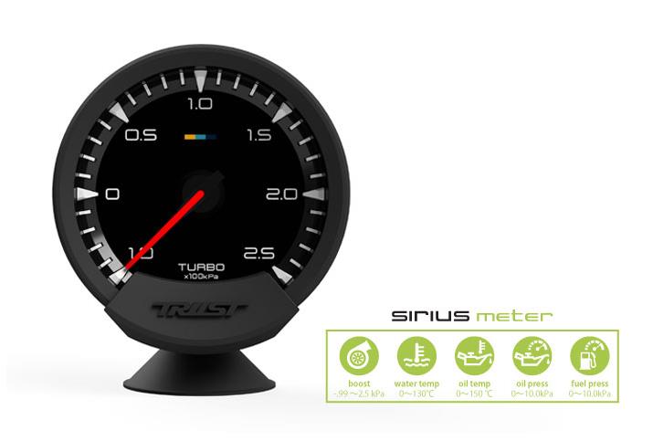 GReddy Sirius Meter - Turbo Boost 74mm Analog Display Gauge (w/Boost Sensor & Harness Set) Gauges GReddy