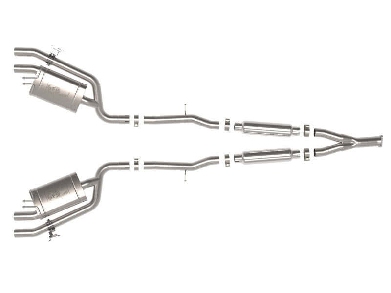 aFe Gemini XV 3in to Dual 2-1/2in 304 SS Cat-Back Exhaust w/ Cut-Out 18-21 Kia Stinger L4-2.0L (t) Catback aFe