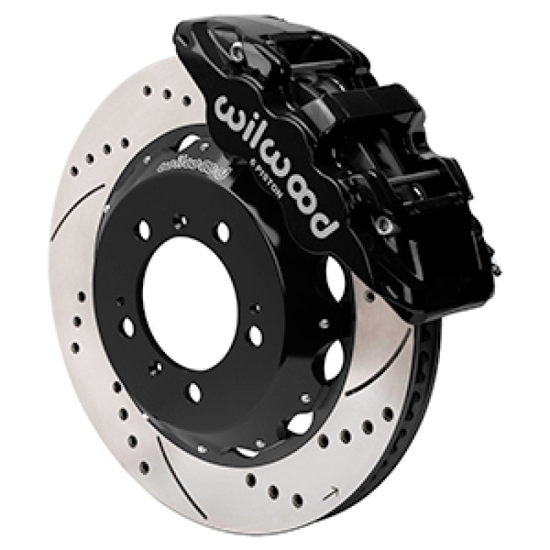 Wilwood 99-12 Porsche 911 (996/997) Aero6 Front Brake Kit Drill/Slot 14.00in Rotor W/Lines - Blk Big Brake Kits Wilwood