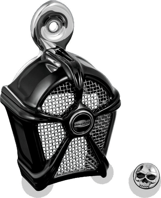 Kuryakyn Mach 2 Horn Cover Black With Chrome Mesh Horn Accessories Kuryakyn