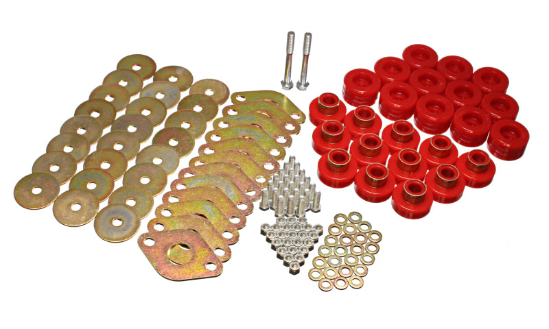 Energy Suspension Body Mount Set W/Hardware - Red Bushing Kits Energy Suspension