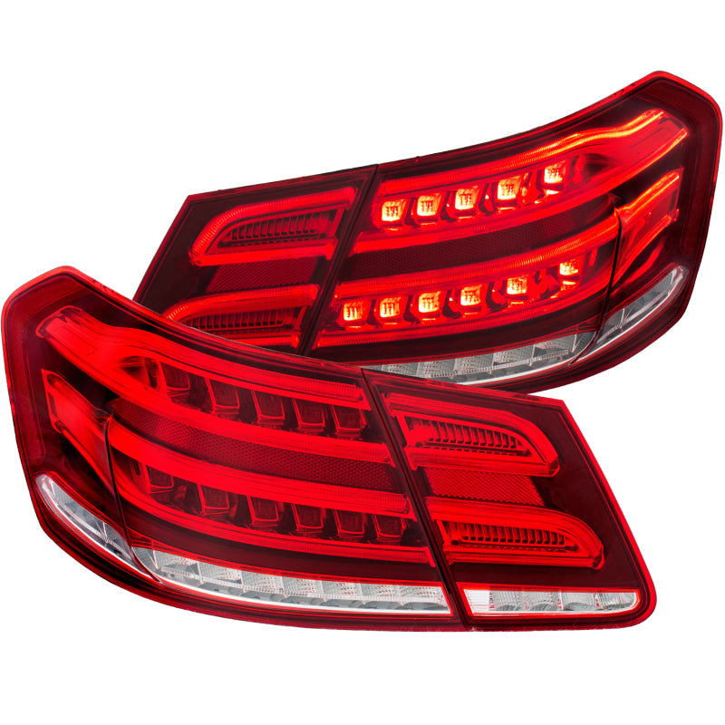 ANZO 2010-2013 Mercedes Benz E Class W212 LED Taillights Red/Clear Tail Lights ANZO