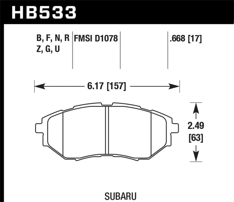 Hawk 05-08 LGT D1078 Performance Ceramic Street Front Brake Pads Brake Pads - Performance Hawk Performance