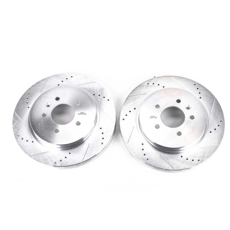 Power Stop 06-07 Cadillac CTS Rear Evolution Drilled & Slotted Rotors - Pair Brake Rotors - Slot & Drilled PowerStop