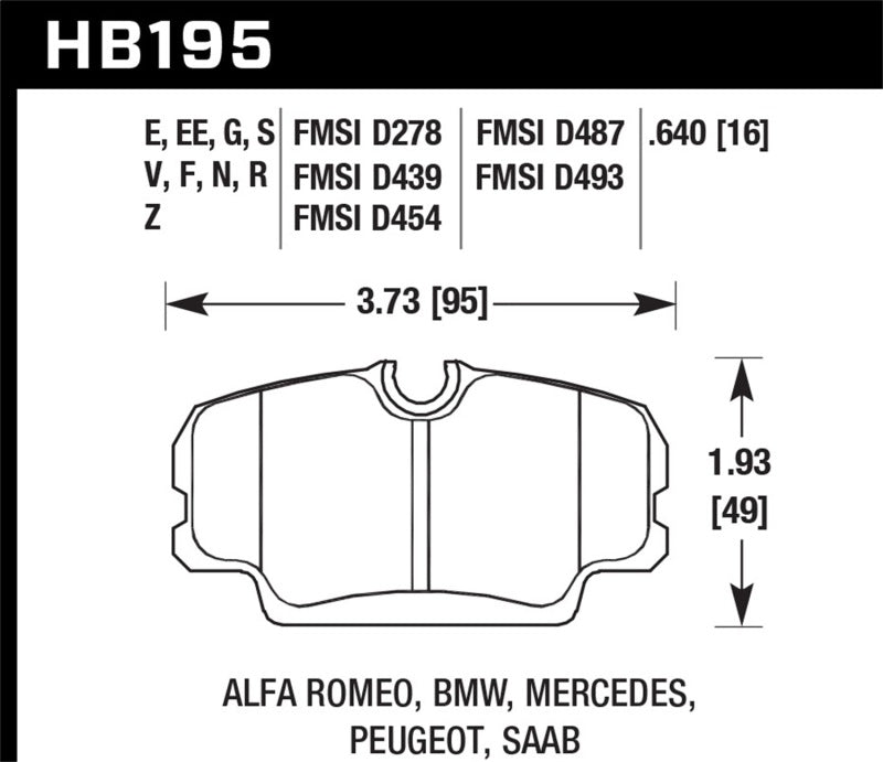 Hawk 84-4/91 BMW 325 (E30) Blue 9012 Race Front Brake Pads Brake Pads - Racing Hawk Performance