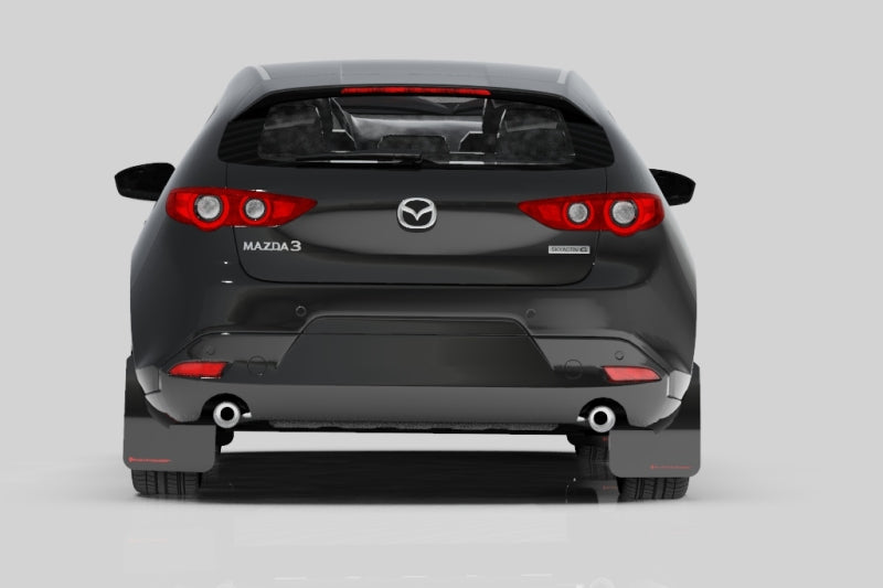 Rally Armor 19-25 Mazda3 Hatchback Red UR Mud Flap w/White Logo Mud Flaps Rally Armor