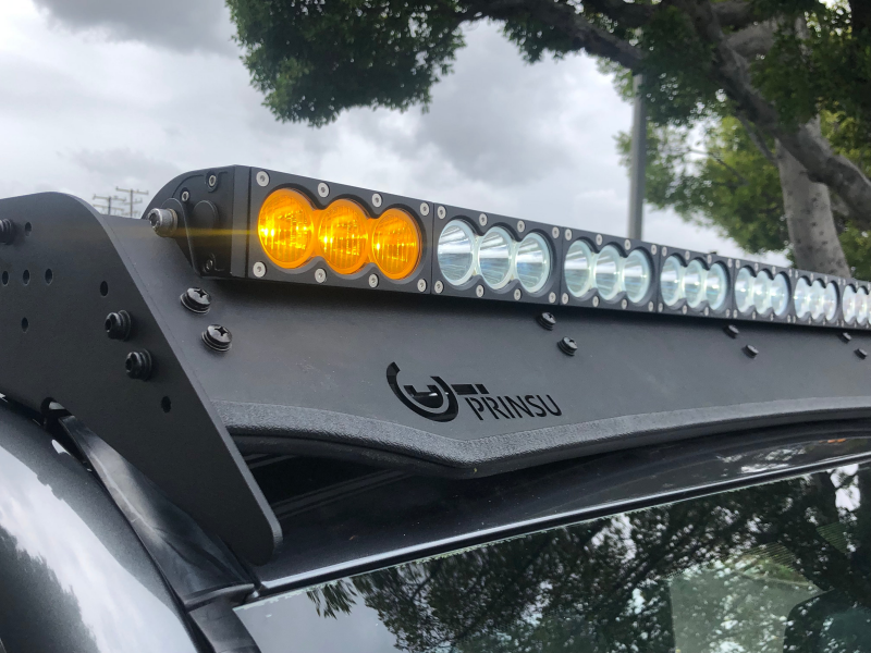 Cali Raised Dual Function Amber/White Led Light Bar Prinsu Mounting Bracket Kit - Wire Harness/Tall Switch Panels Cali Raised LED