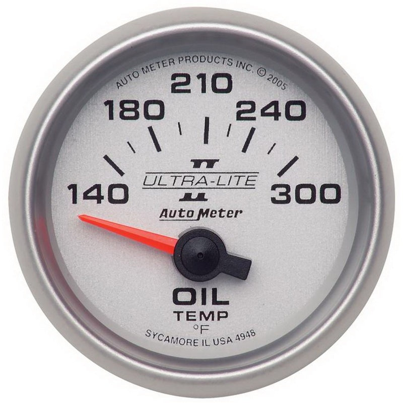 Autometer Ultra-Lite II 52mm 140-300 Deg F Electric Oil Temp Gauge Gauges AutoMeter