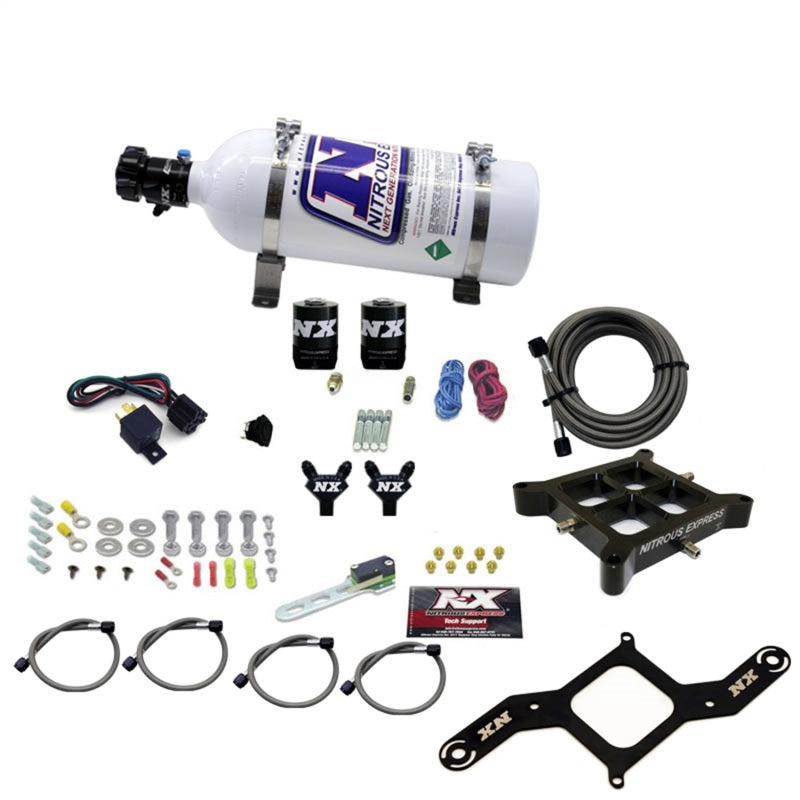 Nitrous Express 4150 Billet Crossbar Stage 6 Nitrous Kit (50-300HP) w/5lb Bottle Nitrous Systems Nitrous Express