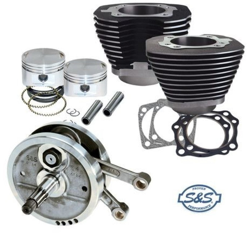 S&S Cycle 84-99 BT 96in Sidewinder Big Bore Stroker Kit - Wrinkle Black Stroker Kits S&S Cycle