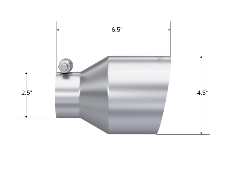MBRP Universal Stainless Steel Tip 2.5in ID / 4.5in OD Out / 6.5in Length Angle Cut Single Wall Tips MBRP