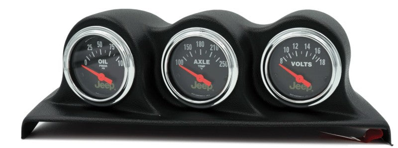 Autometer 07-10 Jeep Wrangler JK Oil PSI/Axle Temp/Volt 3 Piece Gauge Kit Gauges AutoMeter