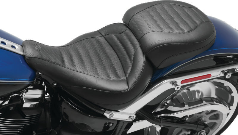 Mustang 18-23 Harley Fat Boy Standard Touring Solo Seat - Black Solo Motorcycle Seats Mustang Motorcycle