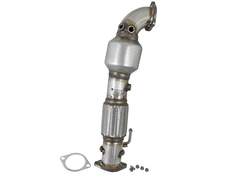 aFe Power Twisted Steel SS304 Downpipe 2.5in w/Cat 17-18 Hyundai Elantra L4-1.6L (t) Downpipes aFe