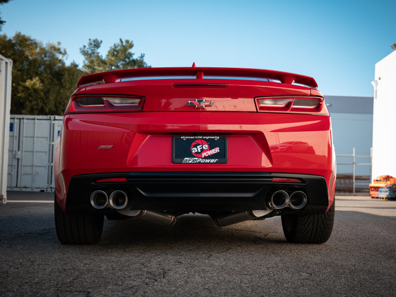 aFe POWER MACH Force-Xp 3in Axle-Back 16-21 Chevrolet Camaro SS V8 6.2L w/Mufflers - Polished Catback aFe