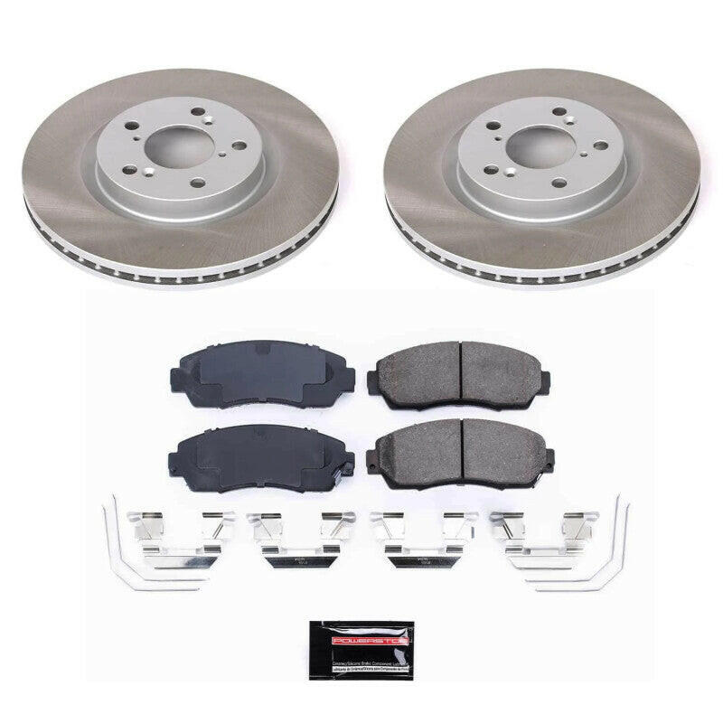 Power Stop 11-14 Honda Odyssey Front Semi-Coated Rotor Kit Brake Kits - Performance Blank PowerStop