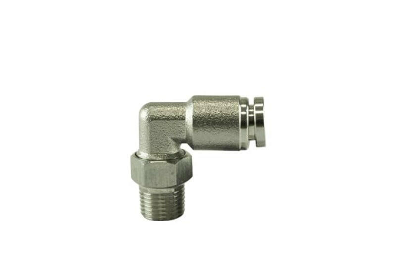 Turbosmart 1/8 NPT to 90 Degree 1/4 pushloc Stainless Steel Fittings Turbosmart