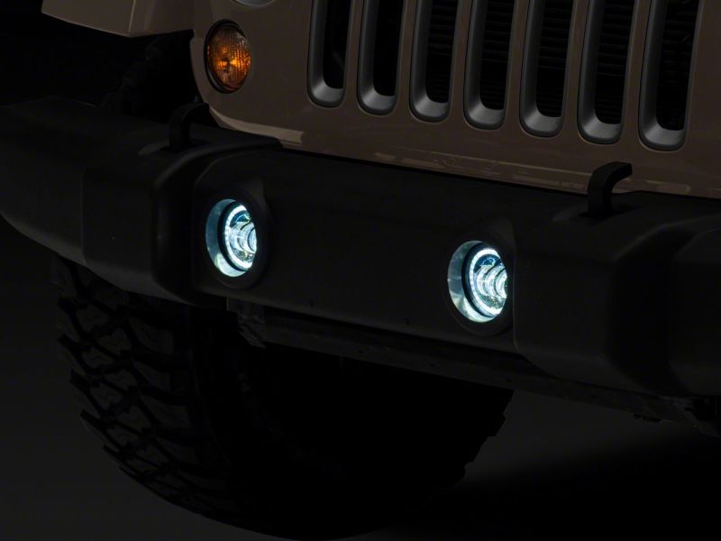 Raxiom 07-18 Jeep Wrangler JK Axial Series 4-In LED Devil Eyes Fog Lights w/ Halo Headlights Raxiom