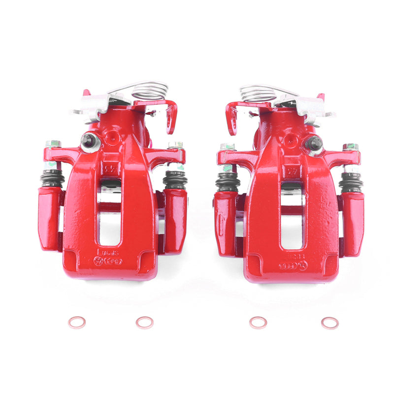 Power Stop 00-04 Audi A6 Quattro Rear Red Calipers w/Brackets - Pair Brake Calipers - Perf PowerStop