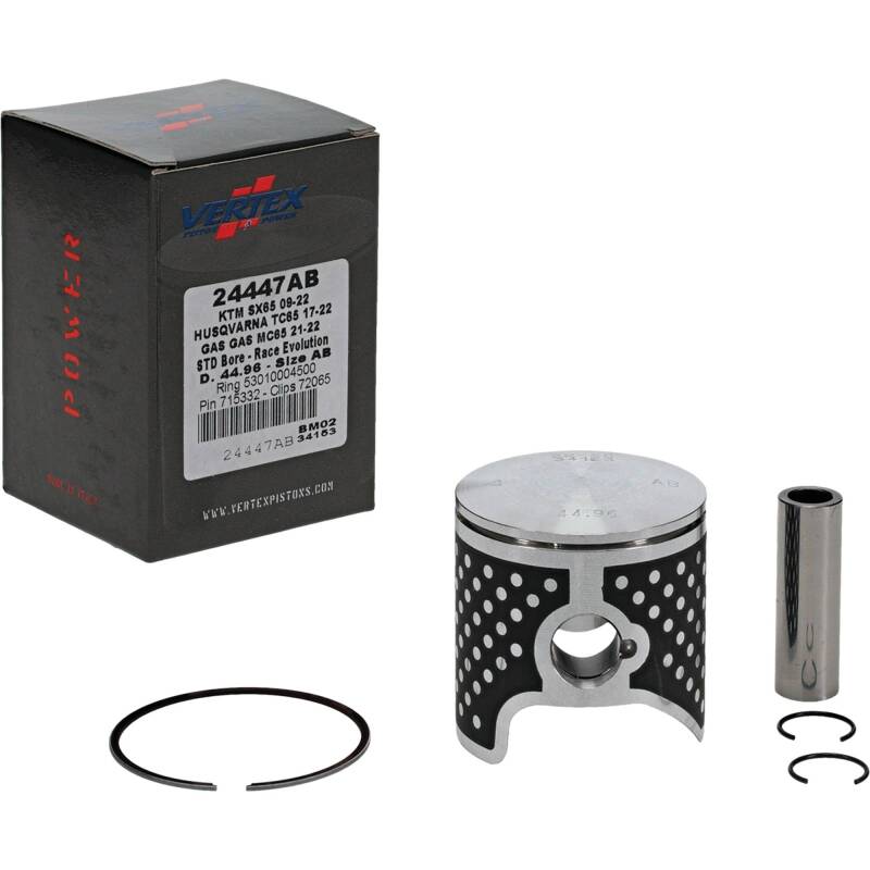Vertex Piston 09-24 KTM 65 SX 65cc Cast Race Evolution Piston Kit Piston Sets - Powersports Vertex Pistons