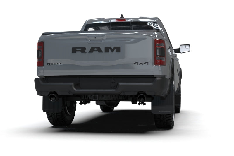 Rally Armor 19-25 Dodge Ram 1500 Rebel Black UR Mud Flap w/Dark Grey Logo Mud Flaps Rally Armor