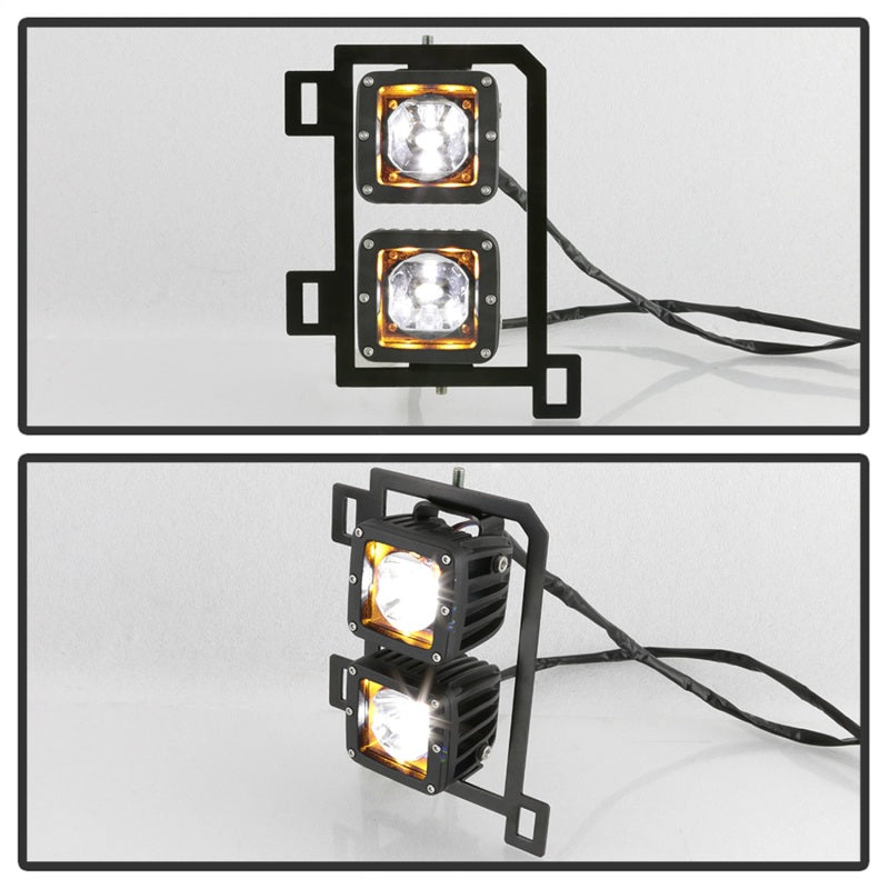 Spyder Dodge Ram 2013-2018 1500 Only Full LED Fog Lights W/Bracket and Universal Switch- Clear Fog Lights SPYDER