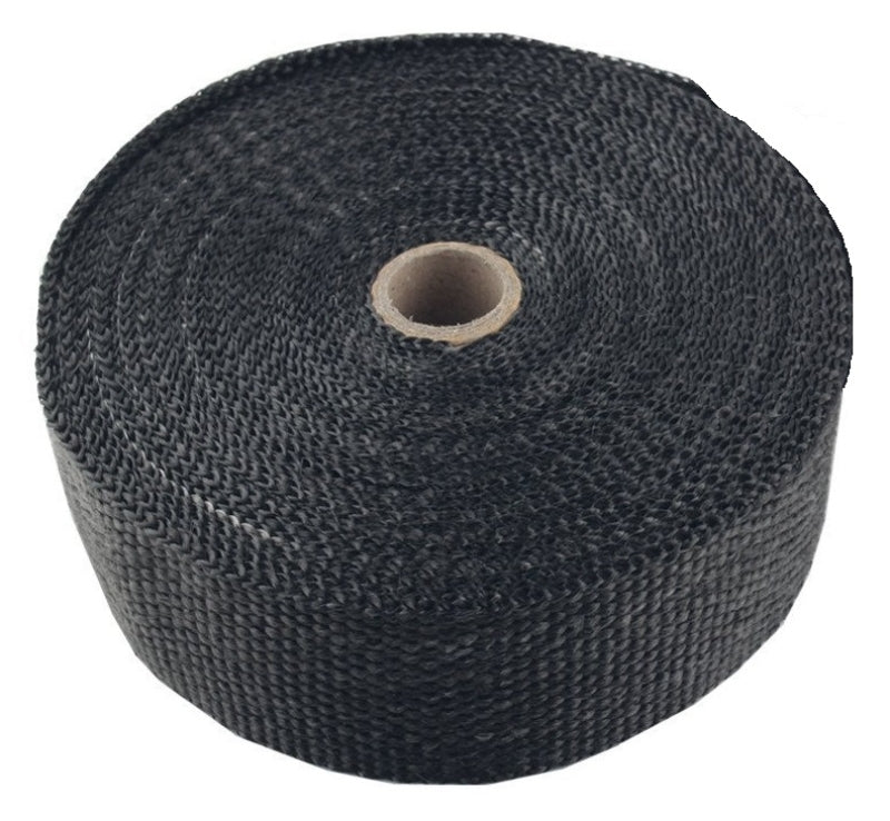 Torque Solution Fiberglass Exhaust Wrap Universal 1inx50ft - Black Exhaust Wrap Torque Solution