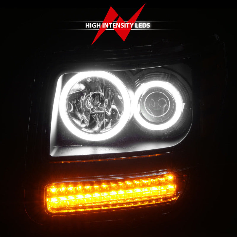 ANZO 2007-2012 Dodge Nitro Projector Headlights w/ Halo Black (CCFL) G2 Headlights ANZO