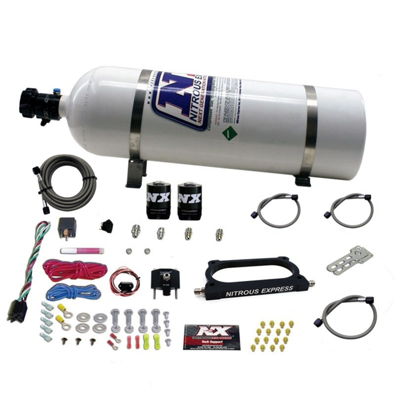 Nitrous Express 07-14 Ford Mustang GT500 Nitrous Plate Kit (50-250HP) w/15lb Bottle Nitrous Systems Nitrous Express