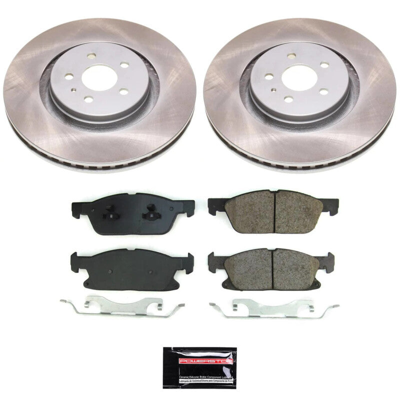 Power Stop 17-20 Lincoln MKZ Front Semi-Coated Rotor Kit Brake Kits - Performance Blank PowerStop