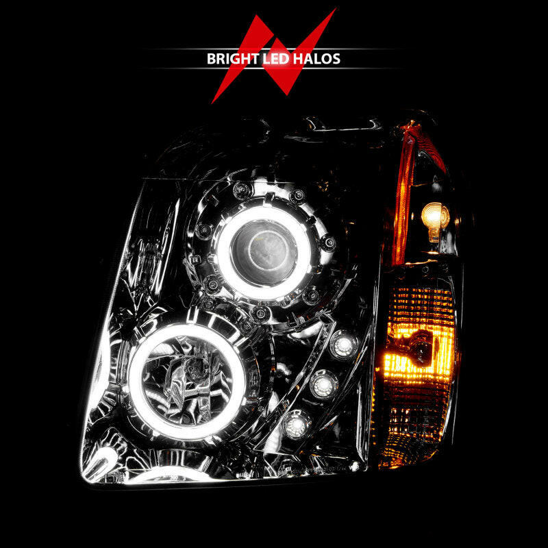 ANZO 2007-2014 GMC Yukon Projector Headlights w/ Halo Chrome (CCFL) Headlights ANZO