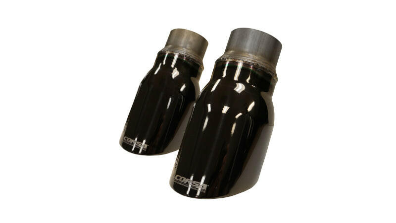 Corsa 2015-2016 Dodge Charger R/T Pursuit Valance 2.5in Inlet / 4in Outlet Black PVD Tip Kit Tips CORSA Performance