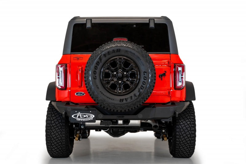 Addictive Desert Designs 2021+ Ford Bronco Rock Fighter Rear Bumper - Hammer Black Bumpers - Steel Addictive Desert Designs
