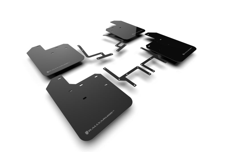 Rally Armor 18-25 Jeep JL Wrangler Black UR Mud Flap w/Grey Logo Mud Flaps Rally Armor