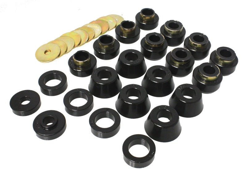 Energy Suspension 87-96 Jeep Wrangler Black Body(cab) Mount Set Bushing Kits Energy Suspension