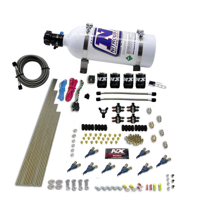 Nitrous Express 8 Cyl Piranha Direct Port 4 Solenoids Nitrous Kit (200-500HP) w/5lb Bottle Nitrous Systems Nitrous Express