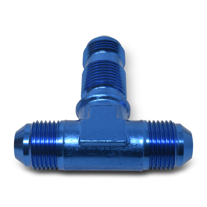Russell Performance -3 AN Flare Bulkhead Tee Fitting (Blue) Fittings Russell